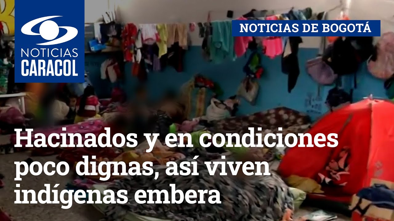 Hacinados y en condiciones poco dignas, así viven indígenas embera en edificio de Bogotá