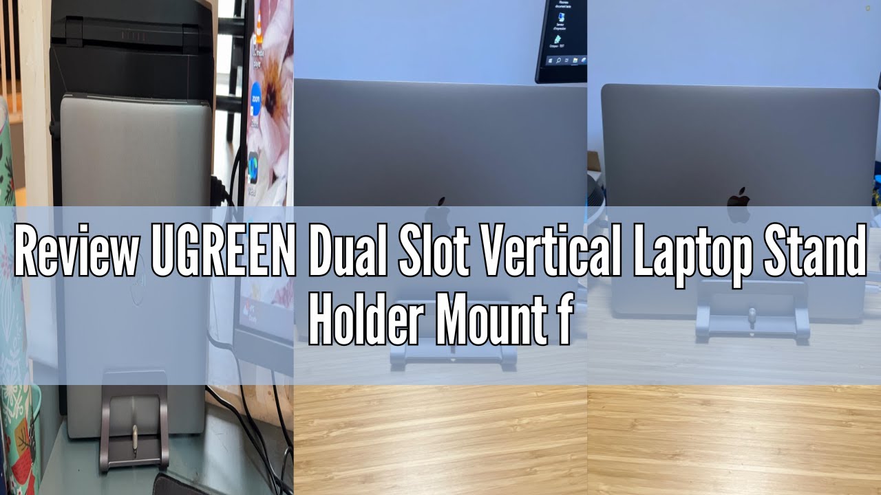 Review UGREEN Dual Slot Vertical Laptop Stand Holder Mount for Desk, Adjustable Aluminum Stand Compa