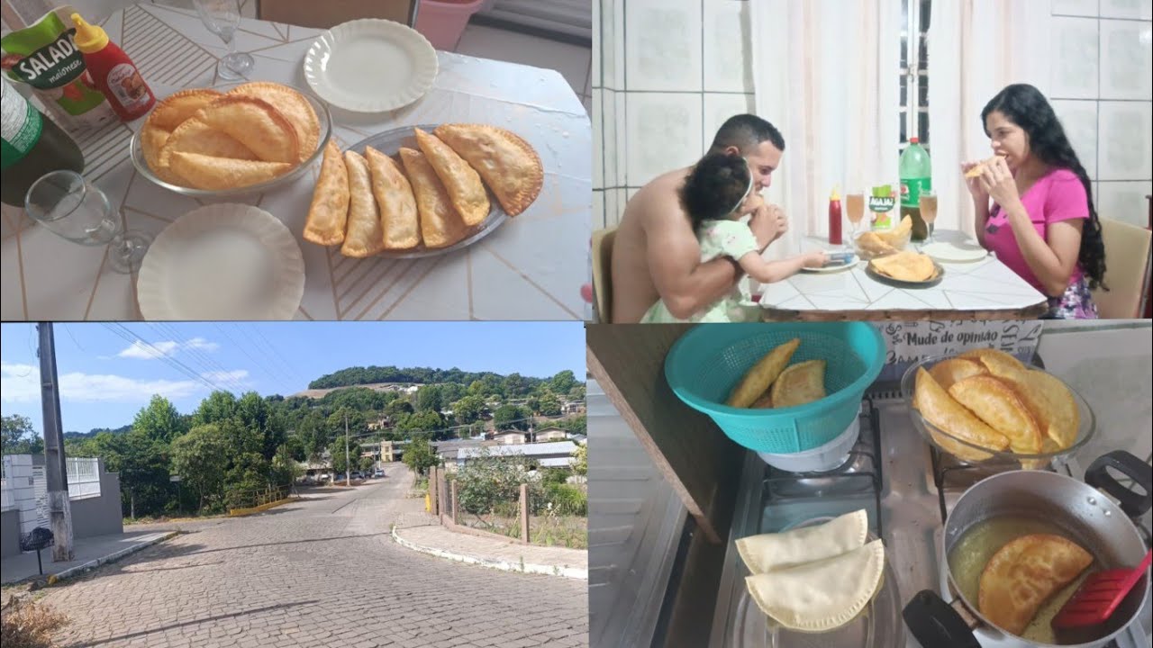 Noite do pastel com a gente 😋😋 recheio de queijo com carne