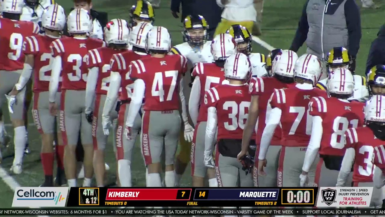 Kimberly vs. Marquette high school football livestream WIAA Division 1 playoffs 2023