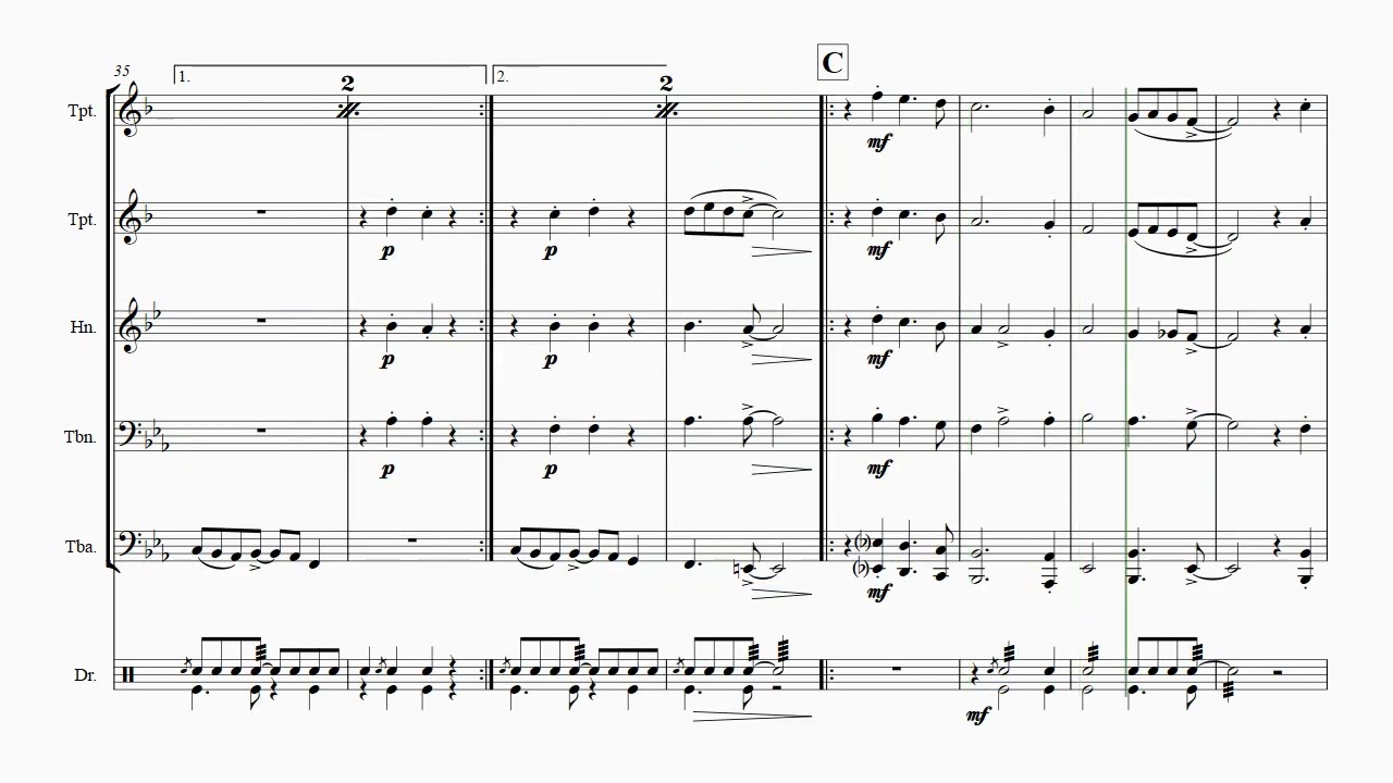 Joy to the World - Second Line Groove - Brass Quintet