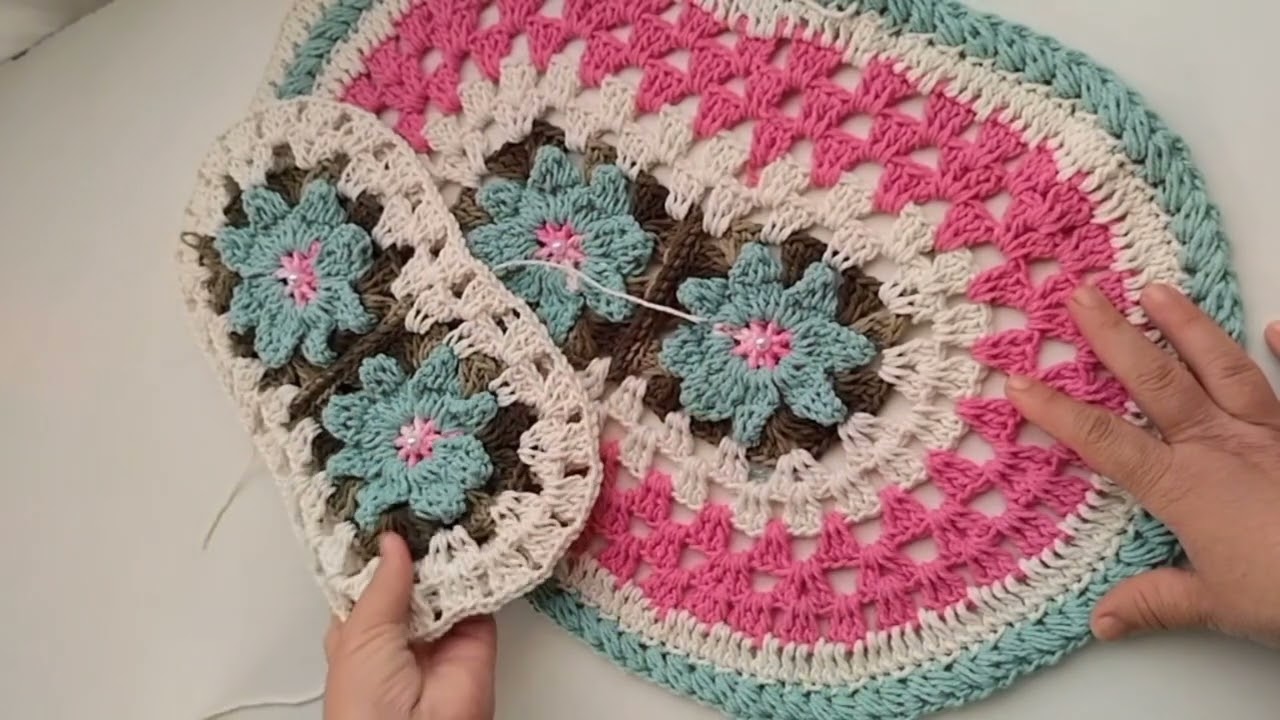Jogo de banheiro com a base fácil de fazer crochê #crochet #passoapassodecroche 