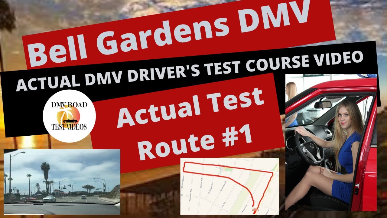 *ACTUAL TEST ROUTE * Bell Gardens DMV Driver's License Route #1 CA Behind The Wheel Road Test
