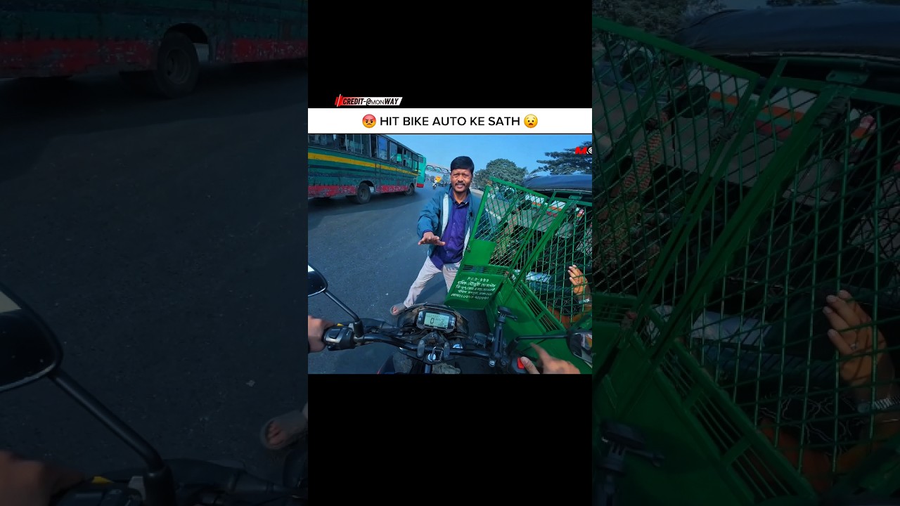 hit bike auto ke sath 😧 #shorts #bikeride #viral #motovlog