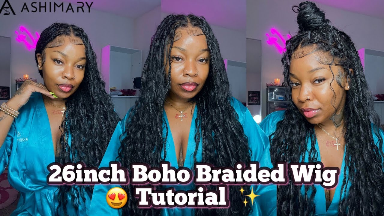 Melted & Flawless! ✨ Detailed Tutorial + Honest Review | 26” Boho Braided Wig Ft. Ashimary Hair”