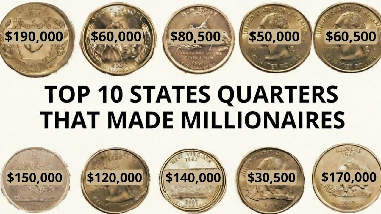 Top 10 Most Valuable State Quarters Worth Up to $500,000 | Rare Error Coins to Check Now!