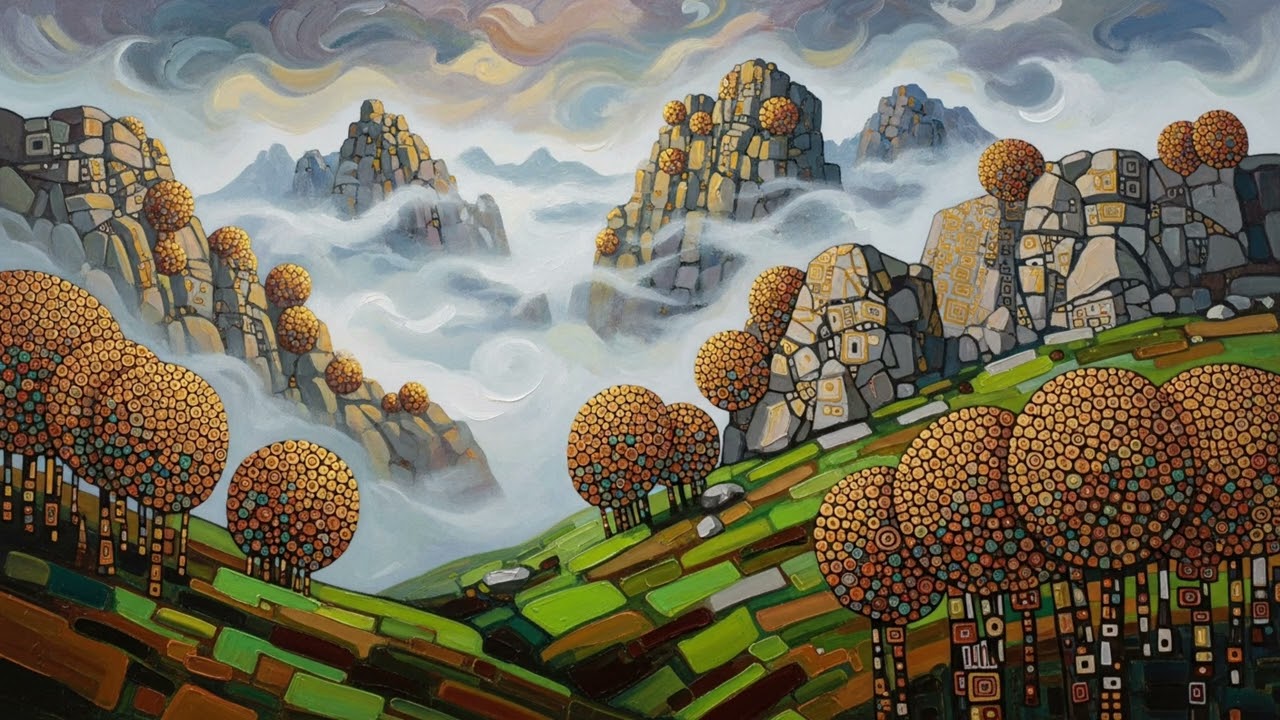 Relaxing 4K Art TV: Vintage Landscape for Samsung Frame | High Resolution Bristle Marks