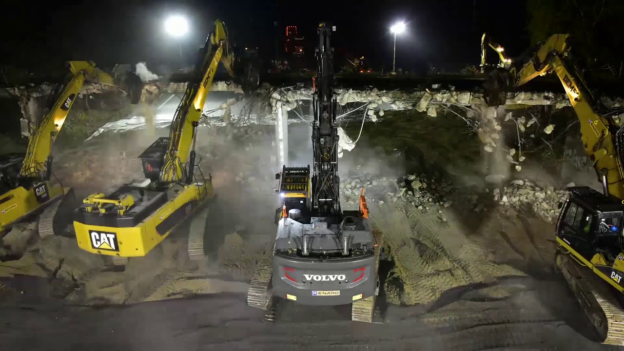 A1 Démolition pont sur l'autoroute Ouvrage PS34