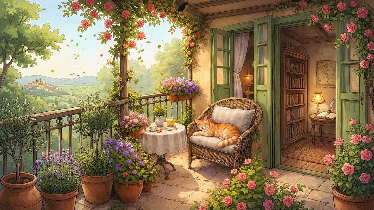 Spring Afternoon 🌸  1940s Oldies Playing in Another Room & Cottage Garden Vibes