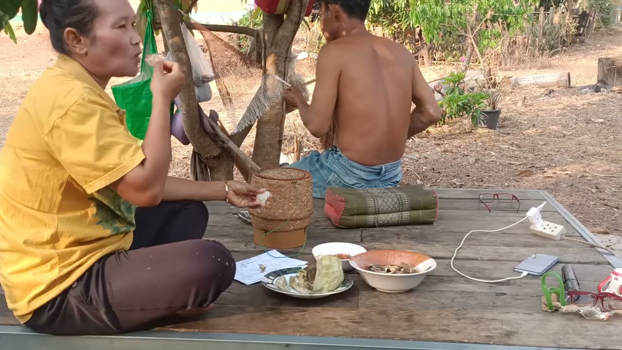 ลุงเสือสานแหได้ไวมาก!!กินข้าวเช้าเมนูแซบๆด้วยกันจ้า