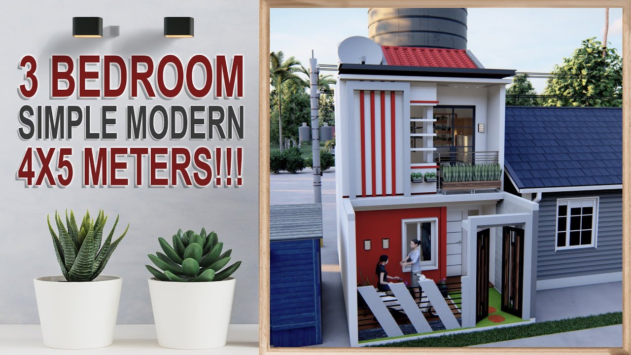 Tiny House 3 Beds on 4x5 Meters | 3 Kamar Ada Balkon di Tanah 4x5 Meter | Casa 4x5