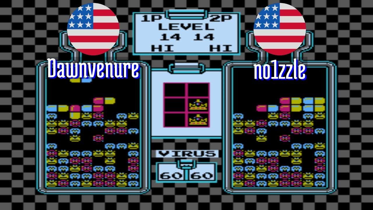 FT2 @nes_drmario: Dawnvenure (US) vs no1zzle (US) [Dr. Mario NES Fightcade] Mar 4