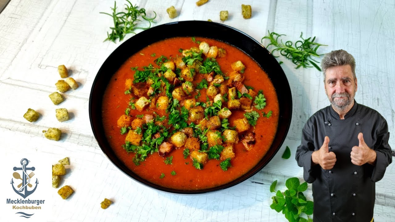 Frische Tomatensuppe im Schnelldurchlauf