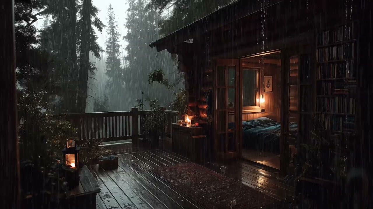 Peaceful Forest Rain at Night 🌲 Soft Rainfall to Ease Tension, Quiet Thoughts, and Drift Into Sleep