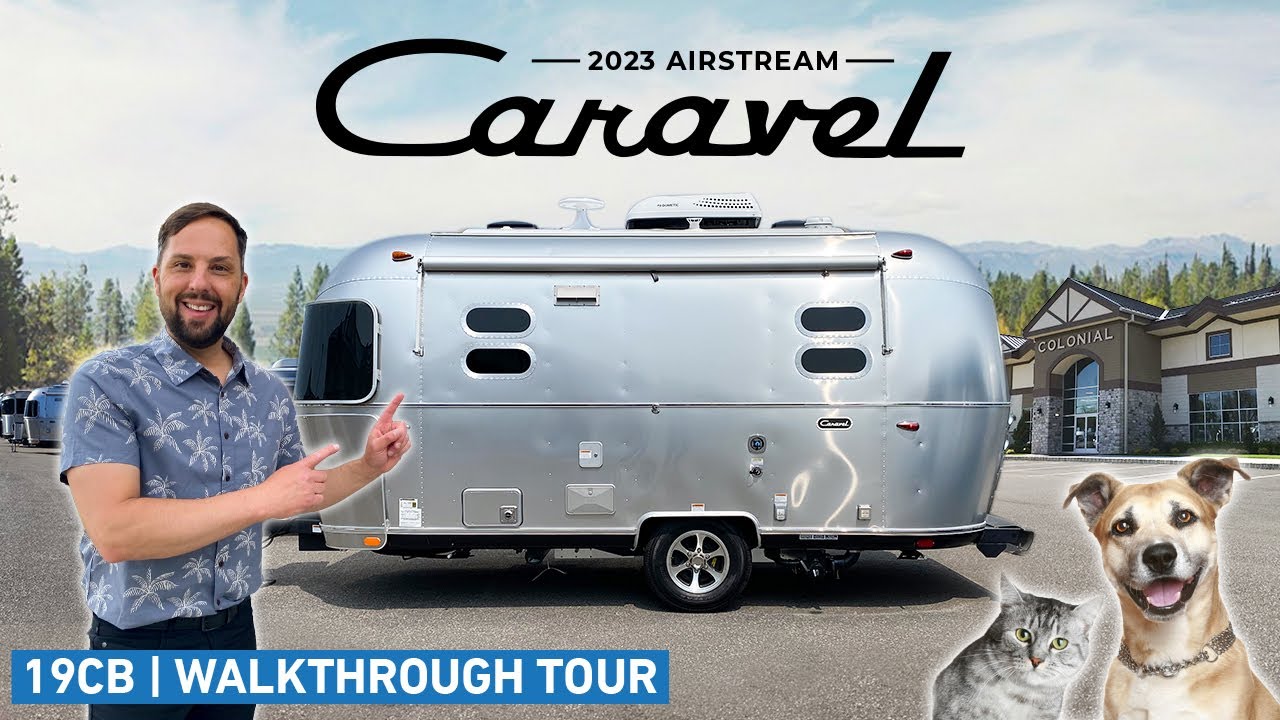 The BEST Small Airstream Layout for PETS | 2023 Caravel 19CB Walk Through Tour