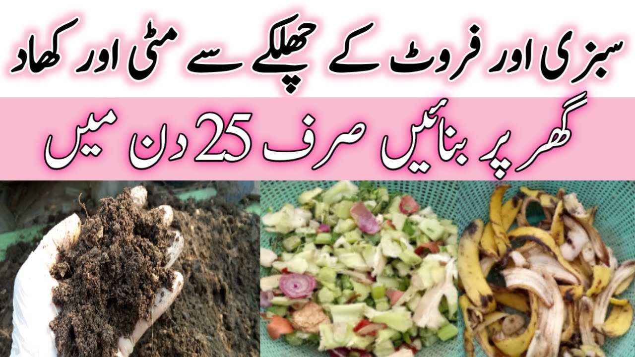 Paudhe k liye mitti sabji aur fruit k chhilkon se banane|how to make compost from kitchen waste|
