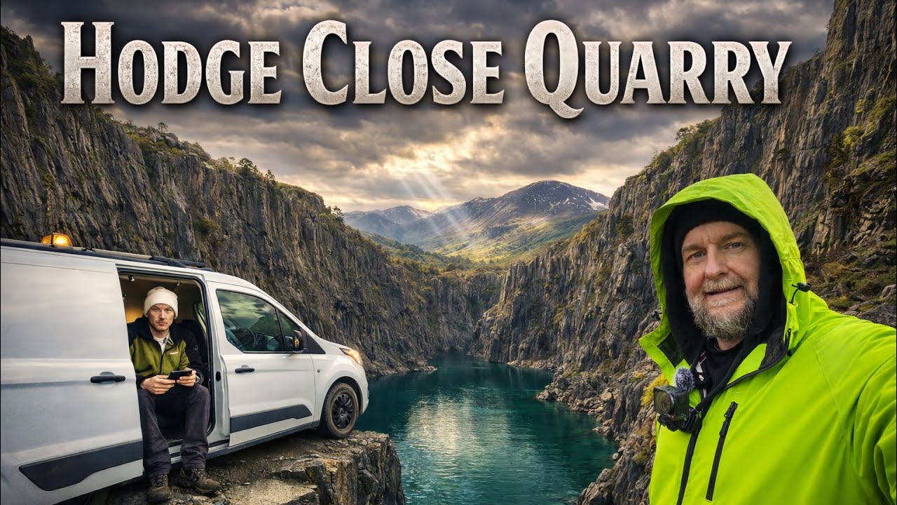 Van camping and exploring Hodge Close Quarry