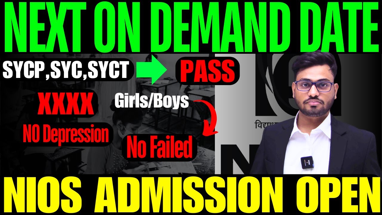 NIOS ON DEMAND ADMISSION | how to pass exam | SYC,SYCP,SYCT | No depression | No failed10th &12th
