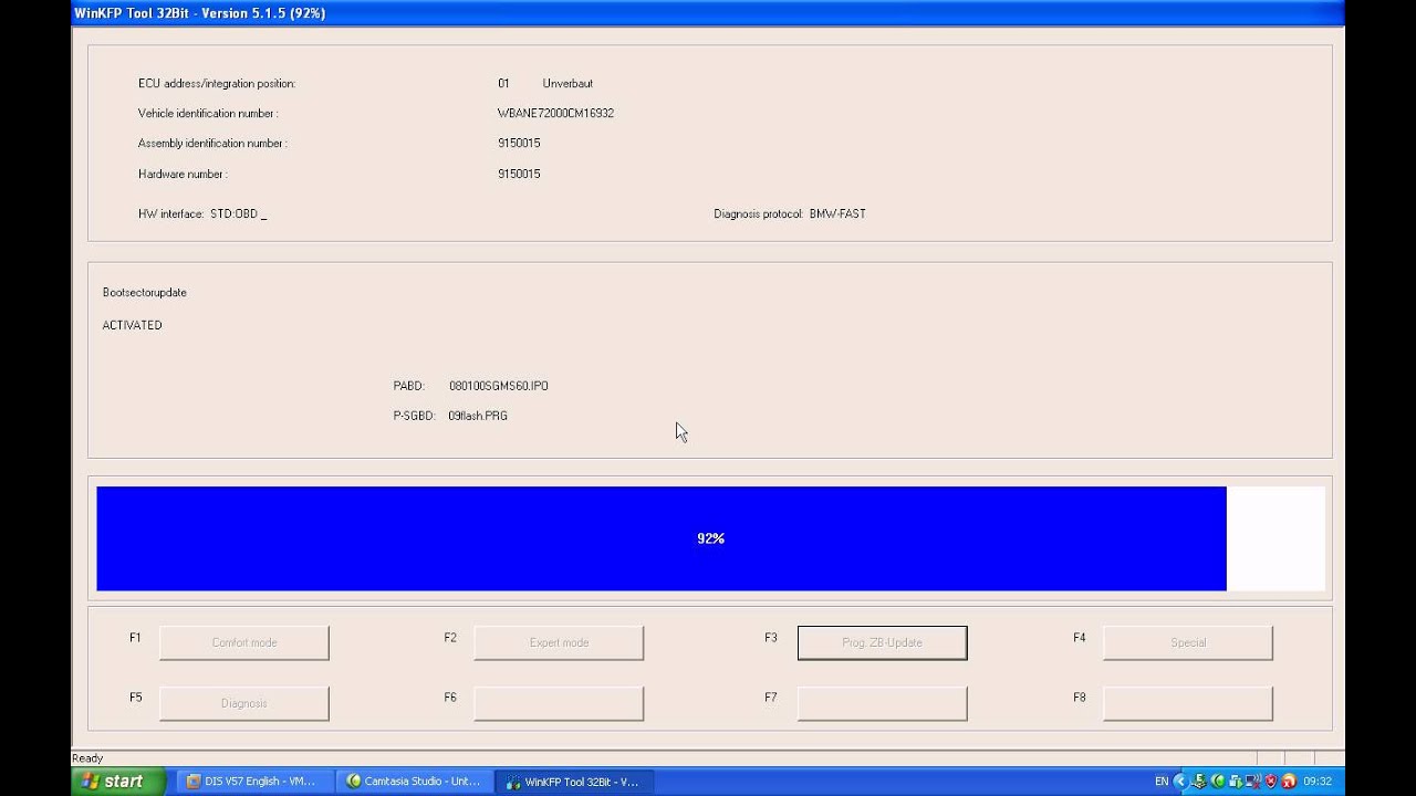 WINKFP  TOOL E60 update safety information  module AIRBAG