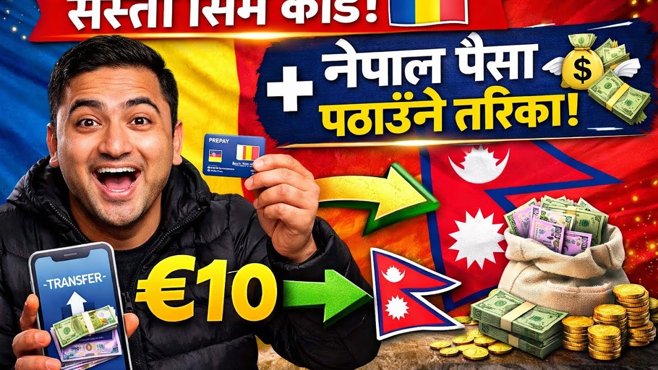 रोमनियामा सबैभन्दा सस्तो सिम कार्ड! 🇷🇴 + नेपाल पैसा पठाउने सजिलो तरिका 💸
