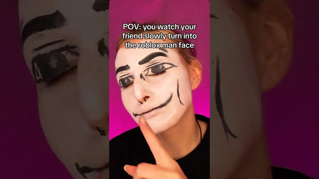 pov: your friend slowly turns into the roblox man face 😰 #roblox #makeup #makeuptutorial #satire