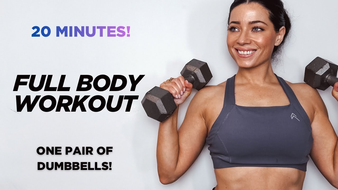 20 Minute Full Body Workout!! ONE Pair of Dumbbells Only!