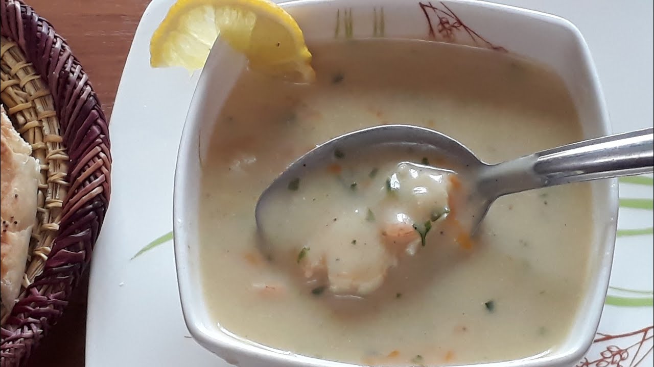 طريقة شوربة المطاعم البيضاء بالقمرون // comment préparer soupe blanche au creuvettes