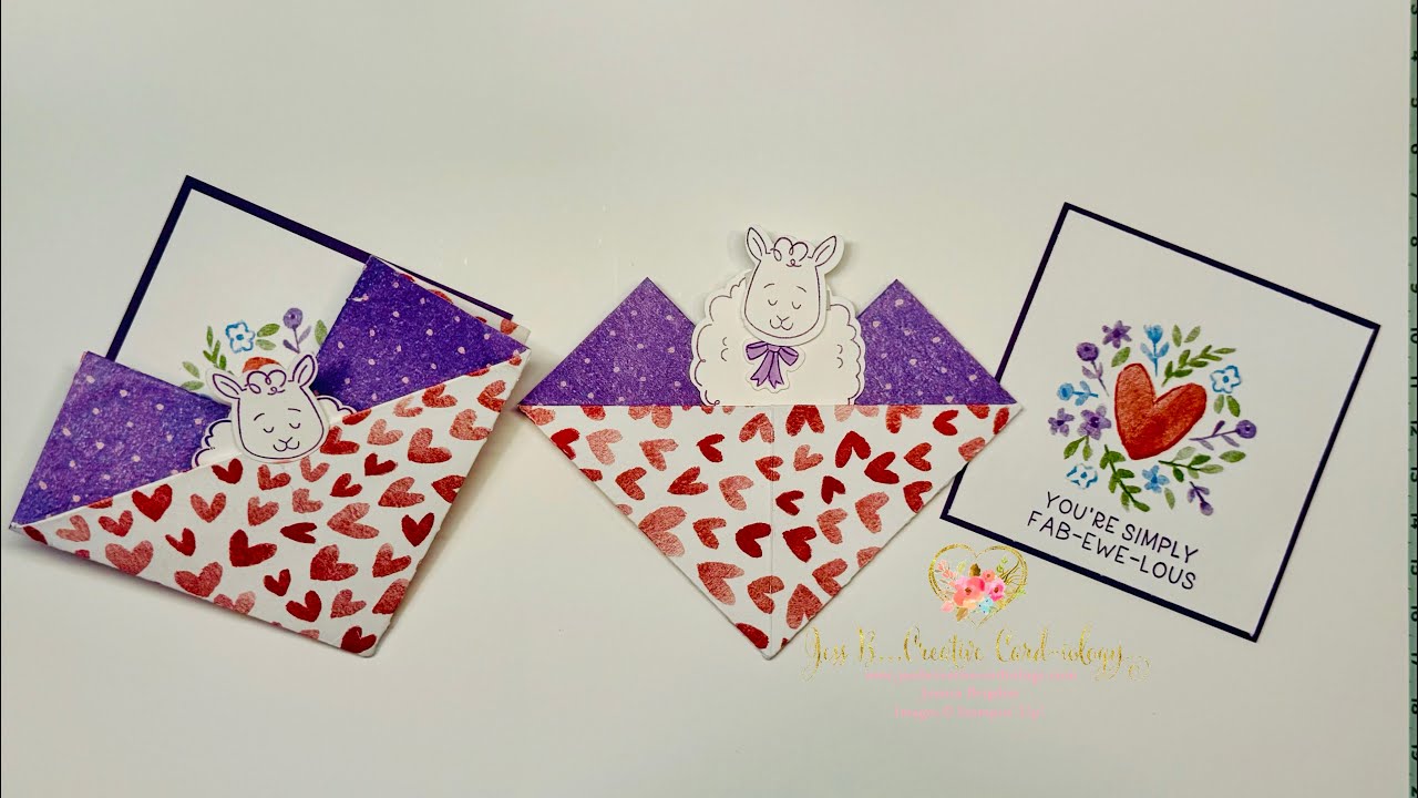 How to Make a Quick & Cute Origami Heart Pocket Card / Stampin’ Up! Love Note & Wooly Friends