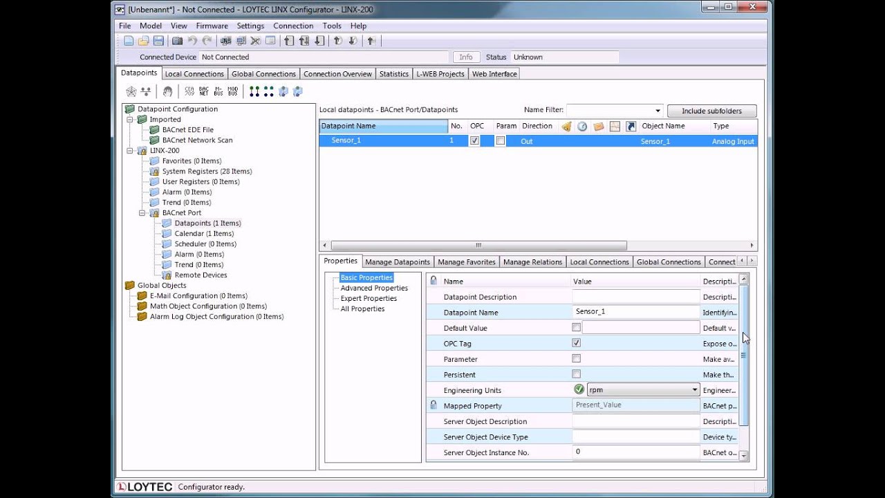LOYTEC L-INX Configurator - The manual creation of BACnet Server Objects [B201]