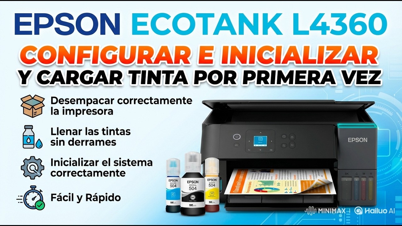 EPSON L4360 CONFIGURAR, INSTALAR por primera vez Llenar Tintas Inicializar Correctamente paso a paso