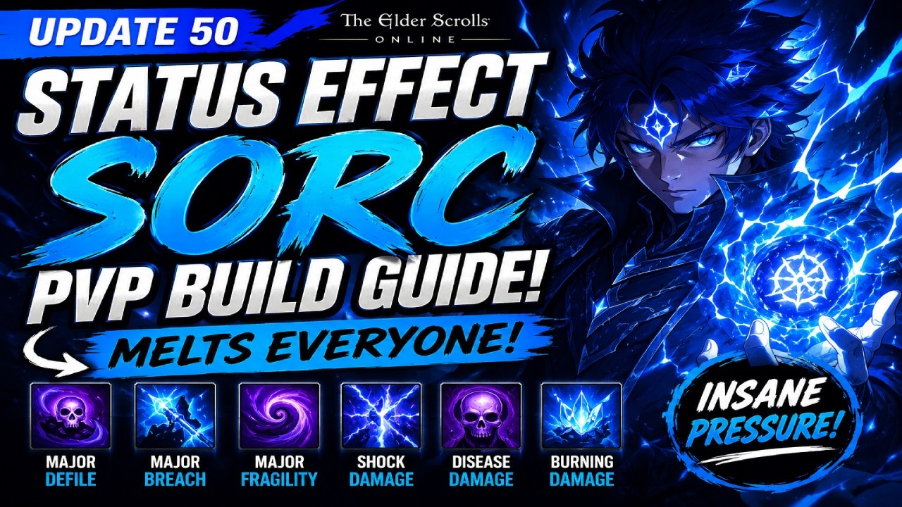 ⚡ THIS Status Effect Sorc MELTS Everyone! 🔥 ESO Update 50 PvP Build Guide