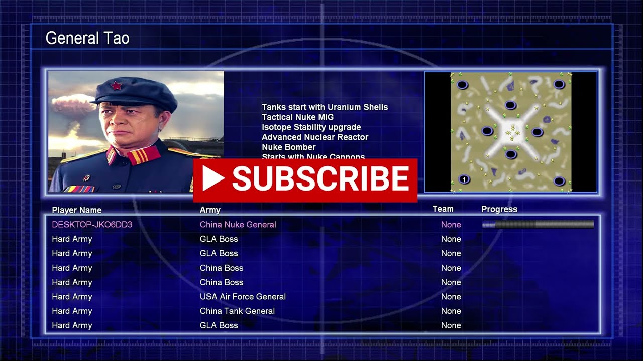 Command & Conquer Generals Apocalyptic Mod CHINA NUKE GENERAL VS 7 HARD ENEMY