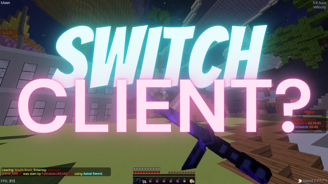 Hacking on Blocksmc but if I get BANNED I switch clients!