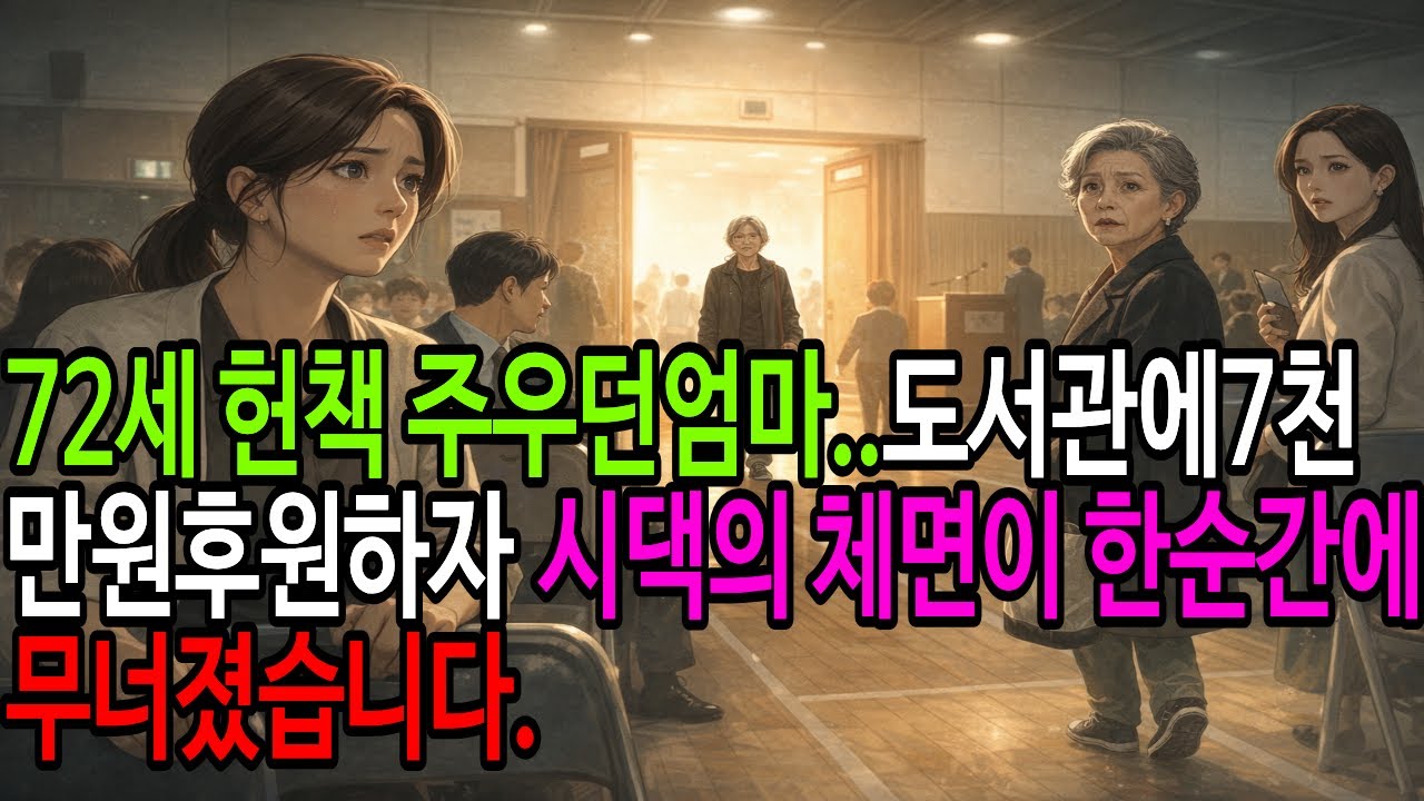 (반전사연)72세 헌책 주우던엄마 도서관에7천만원후원하자 시댁의 체면이 한순간에 무너졌습니다[오디오북][사이다사연][감동사연]