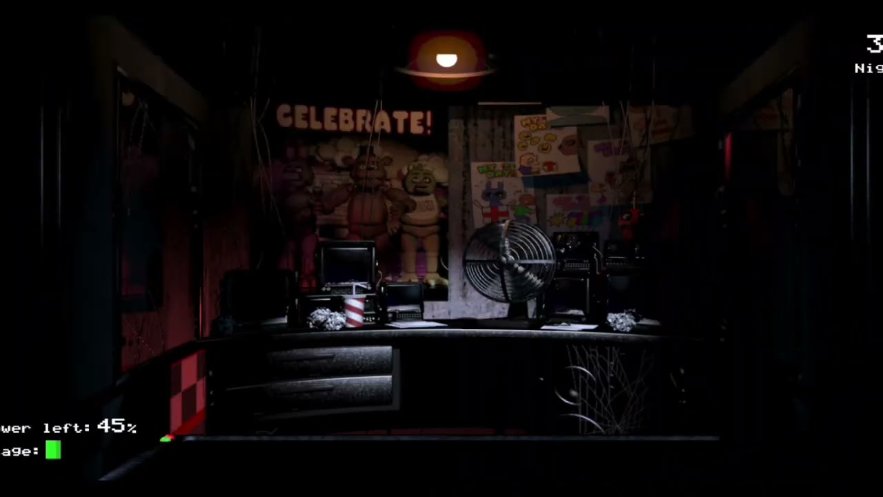 Passando a noite 3 no five nights at freddy s1 🐻🦊🐰🐥
