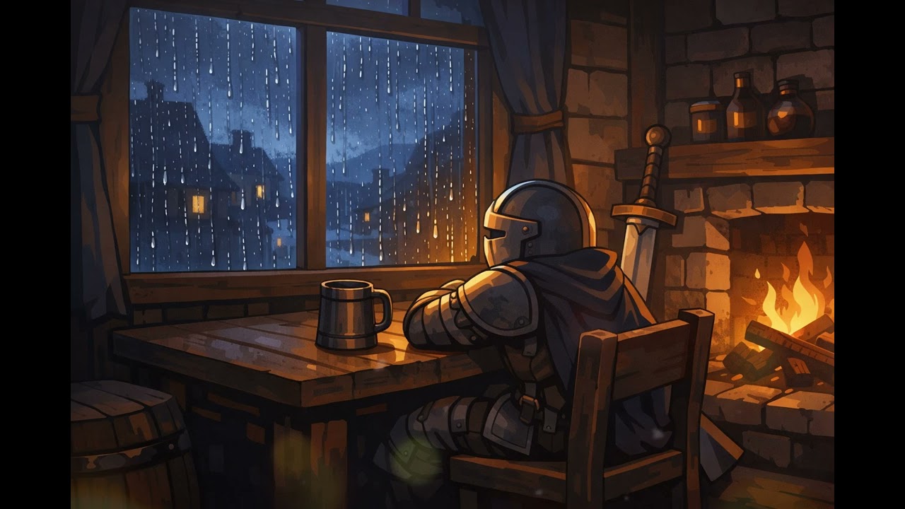 Rainy Night at the Tavern | Dark Fantasy LoFi for Study & Relax (1 Hour)