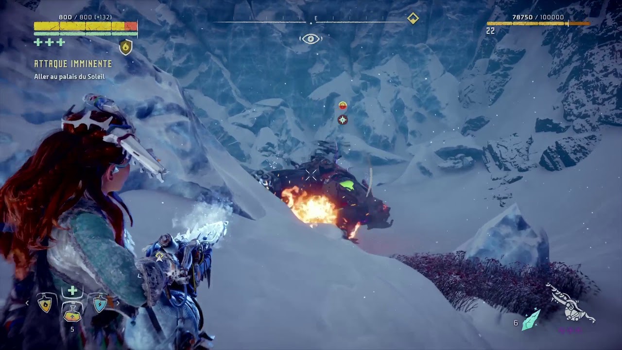Horizon Zero Dawn combat Griffe de feu en Ultra difficile armes Rail de Glace