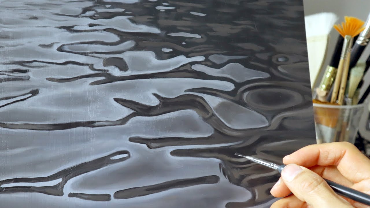 How to paint water - realistic water reflections painting tutorial