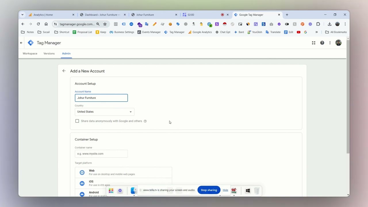 How To Create Google Tag Manager || English || Google Analytics 4