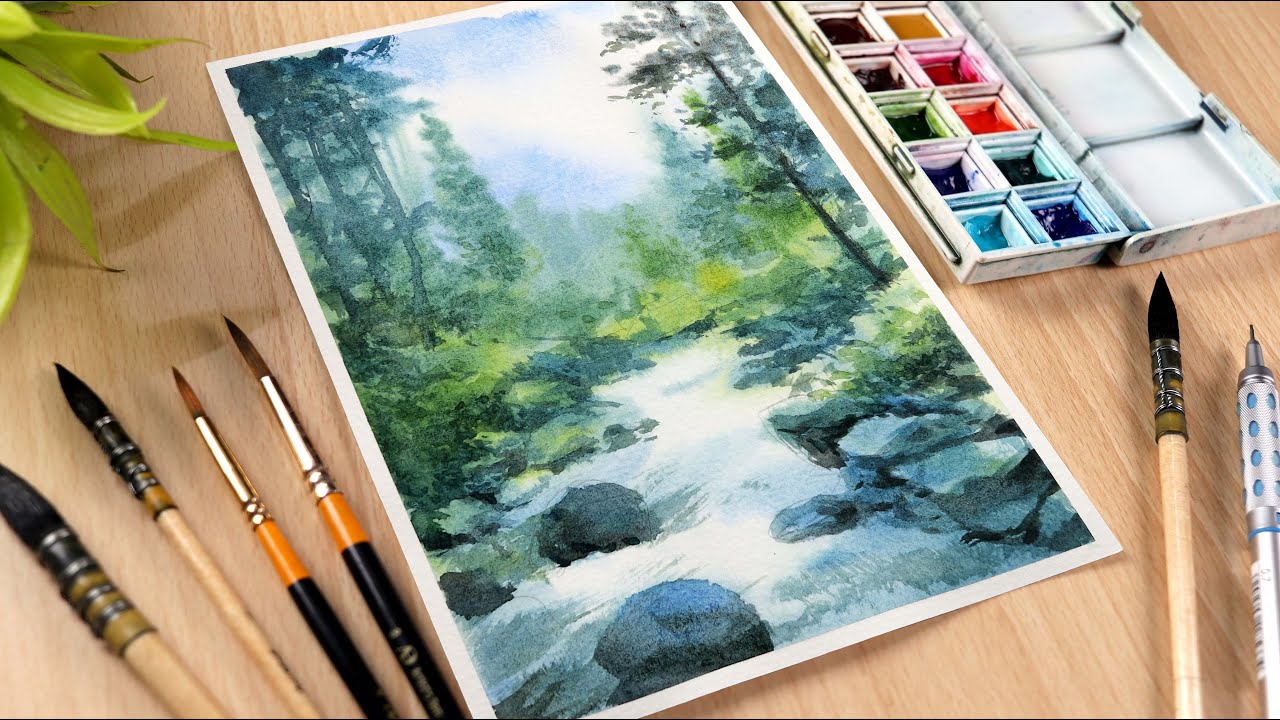 Feel the Essence of Forest Painting with Watercolors