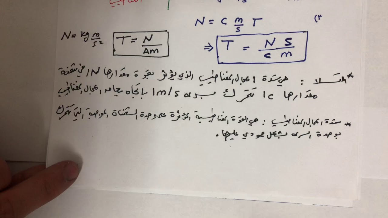 الكهرومغناطيسية الفصل 7 القوة المغناطيسيه الحصة 1 القوة المغناطيسية المؤثرة في شحنة كهربائية متحركة