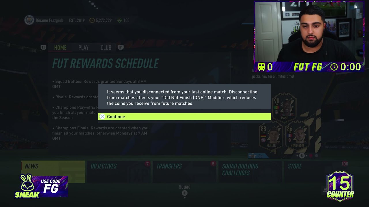 Funny FIFA Streamer RAGE at Disconnect