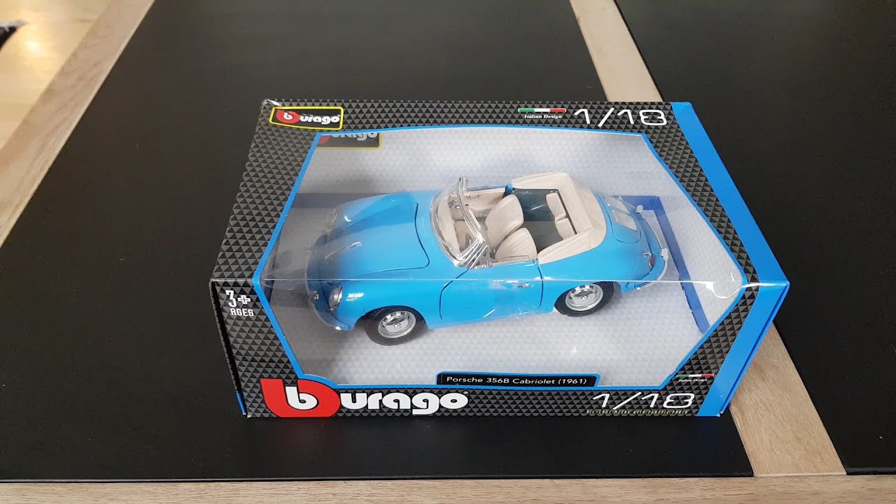 (Undboxing) Burago car 1:18 Porsche 356B  Cabriolet