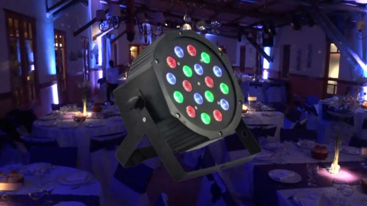 PAR LED FLAT 18 watts RGB DMX - AUDIORITMICO - DIMMER - STROBO