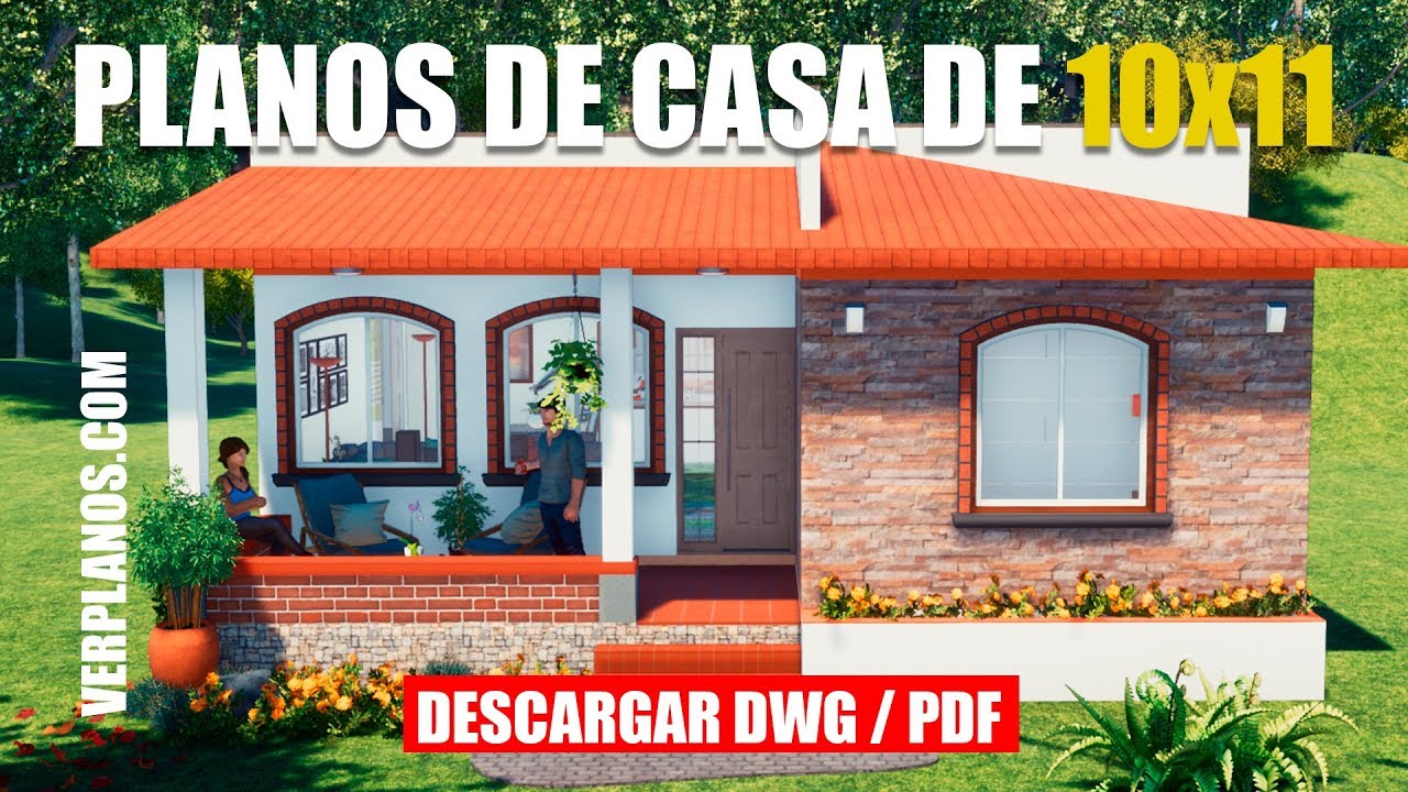 ✅ Plano de Casa &iexcl;ECON&Oacute;MICA! 🏡 #2 Habitaciones ➜ (DWG / PDF) &iexcl;PLANO GRATIS!