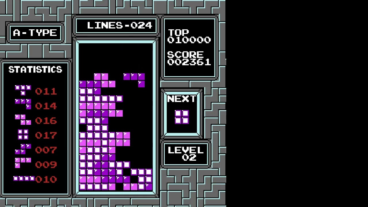 No rotation tetris, 54 lines