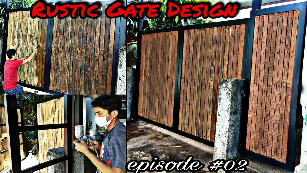 Rustic GATE DESIGN Part2 Installation of Service Gate | Modern Gate | How to apply Oil Wood Stain