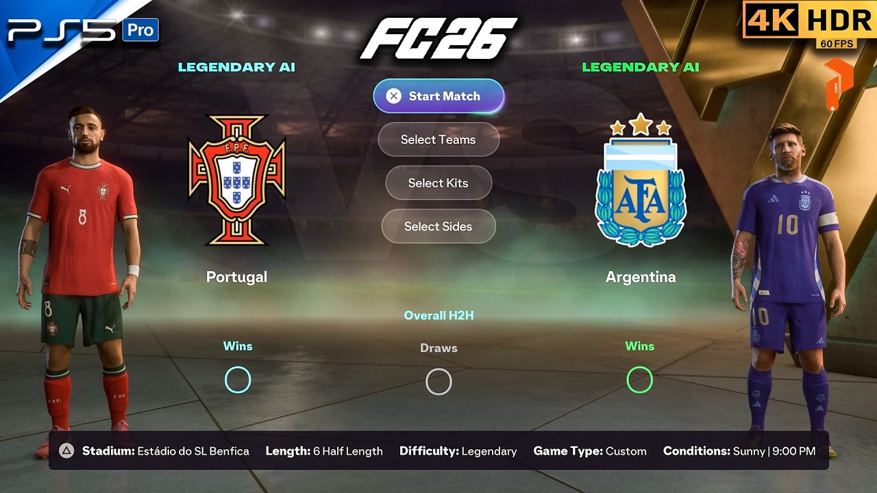 Ultimate Football Showdown – Portugal vs Argentina FC 26  PS5 4K HDR #fc26 #messi #ronaldo #ps5 #4k