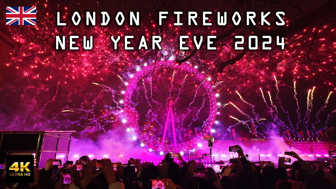 London New Year 2024 Fireworks in Front of London EYE 🇬🇧 The Best Fireworks Display Ever?