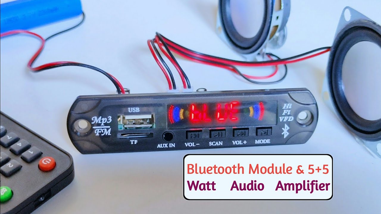 Bluetooth, FM, USB, SD Card & Aux With 5+5 Watt In Built Audio Amplifier Module | Bluetooth Receiver